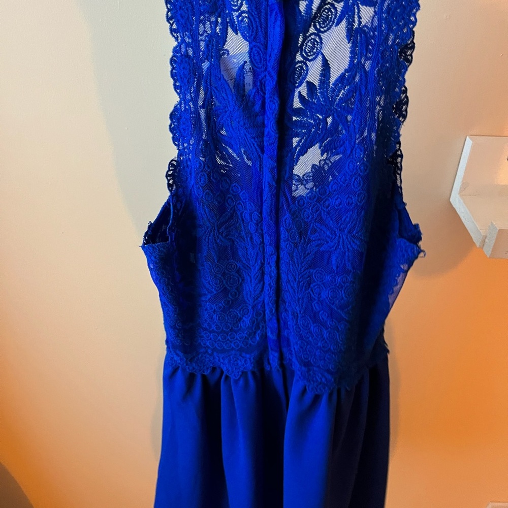 H&M Divided dark blue lace mini dress - Picture 3 of 5